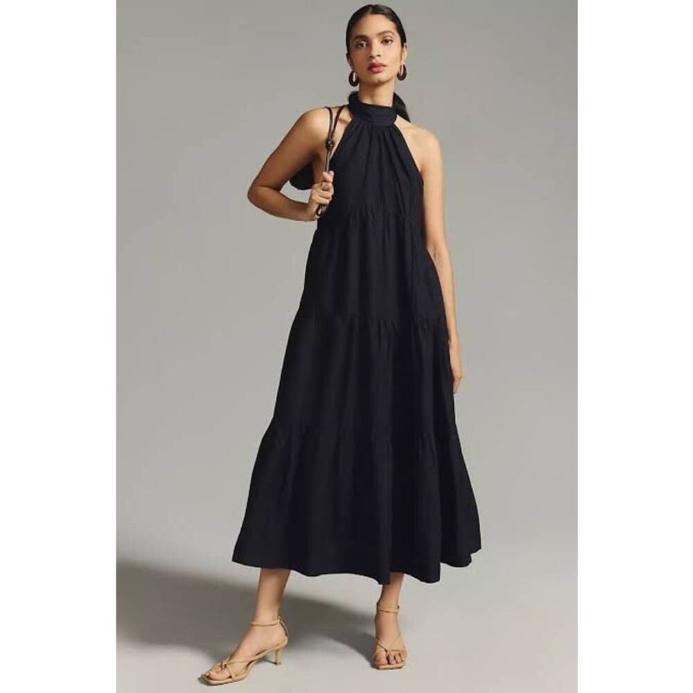 Anthropologie Maeve Tiered Halter Midi Dress NWT Size 10